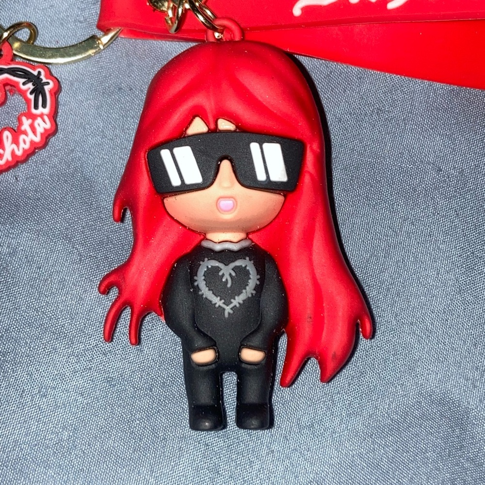 Karol G Red and Black Bichota Keychain/Bag Charm - Picture 2 of 4